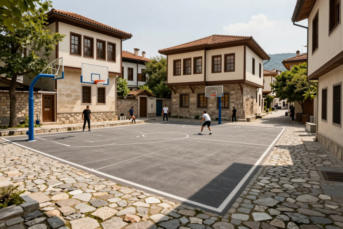 Tetovo tarihi sokaklar ve spor alanı