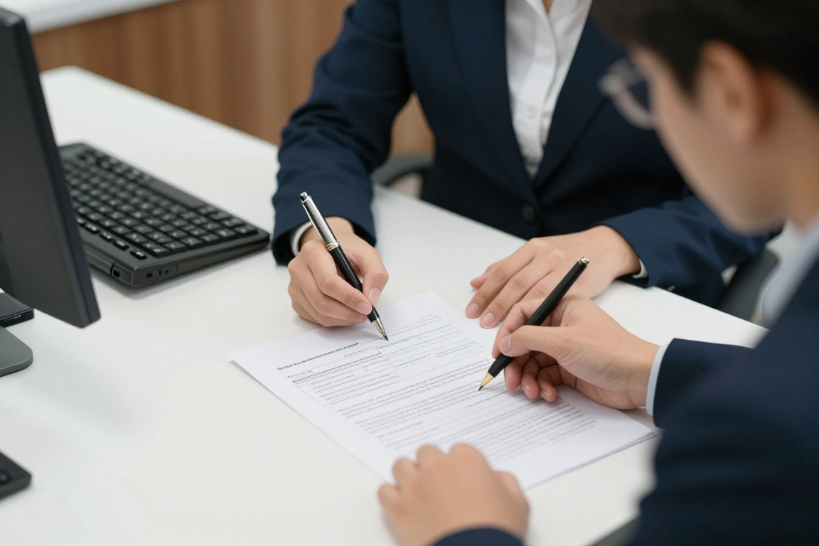 Banka bürosu, belgeler ve hesap açma formu