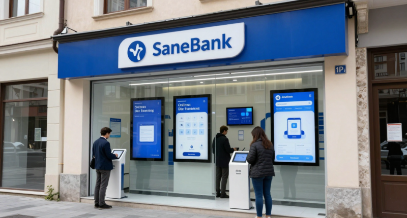 Makedonya'da online bankacılık ve mobil uygulamaları kullanmak için modern bir banka网点
