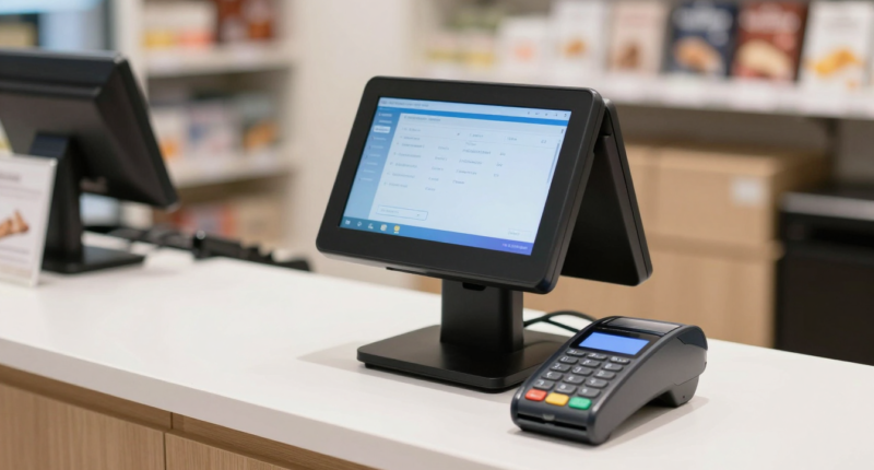 Makedonya'da kullanılan bir POS cihazı ve ödeme işlemi