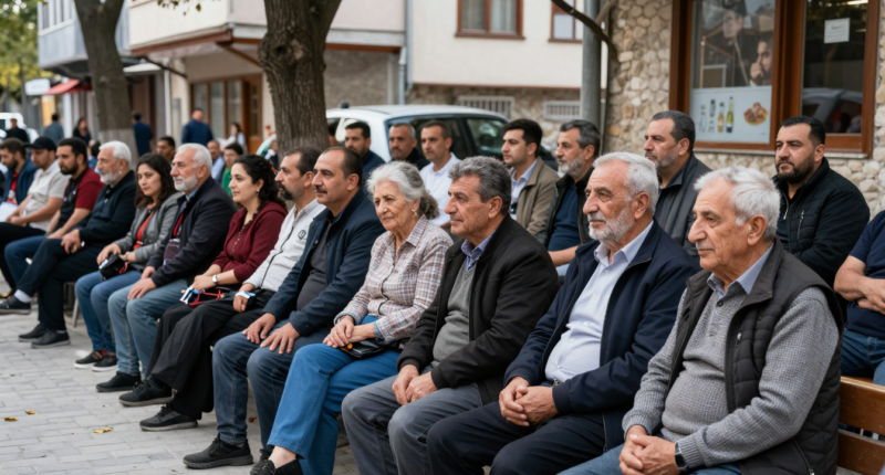 Makedonya'da yaşayan Türklerin günlük hayatlarını ve topluluklarını yansıtan bir görsel